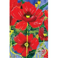 WATERMARK GREETING CARD WILD POPPIES